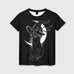 Женская футболка 3D Кошка колдунья