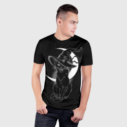 Мужская футболка 3D Slim Кошка колдунья - фото 2