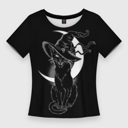 Женская футболка 3D Slim Кошка колдунья