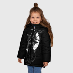 Зимняя куртка для девочек 3D Кошка колдунья - фото 2