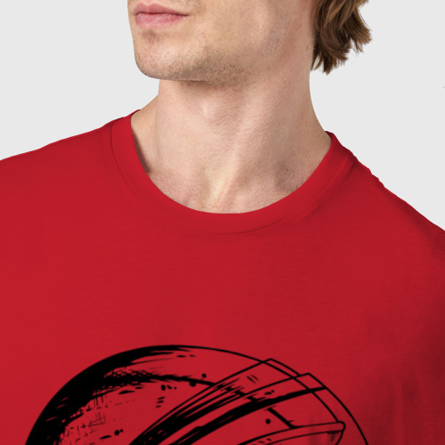 Мужская футболка хлопок Скелет астронавт, цвет красный - фото 6