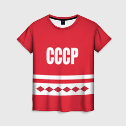 Женская футболка 3D Хоккейный Болельщик СССР