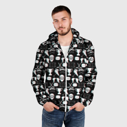 Мужская ветровка 3D Хоккей glitch - фото 2