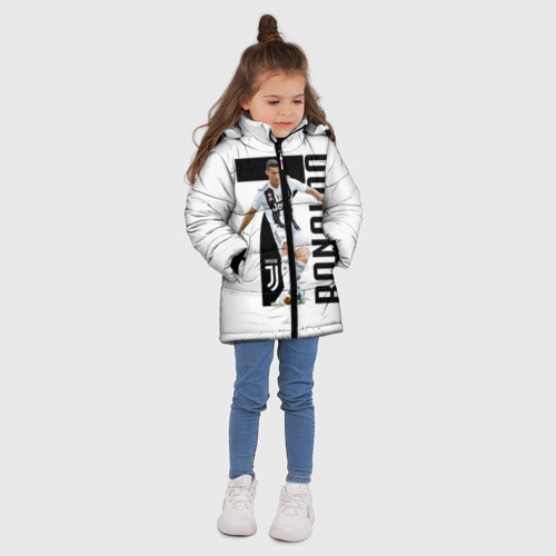 Зимняя куртка для девочек 3D Ronaldo the best, цвет черный - фото 5