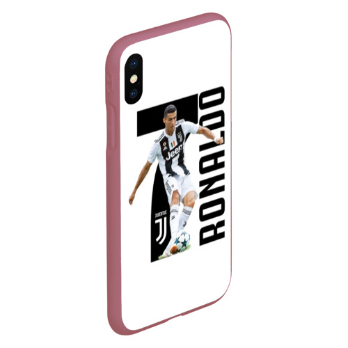 Чехол для iPhone XS Max матовый Ronaldo the best, цвет малиновый - фото 3