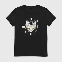 Женская футболка хлопок Кот с Лунами