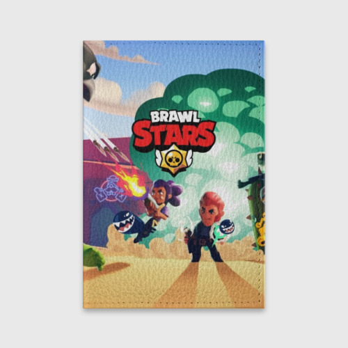 Обложка для паспорта матовая кожа BRAWL STARS