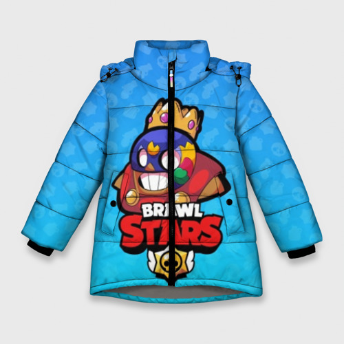 Зимняя куртка для девочек 3D El Primo - Brawl Stars, цвет светло-серый