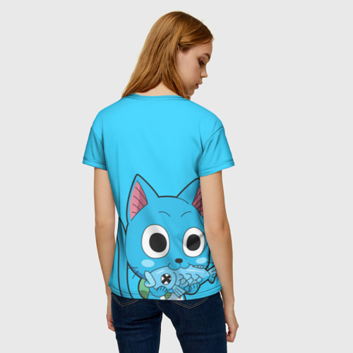 Женская футболка 3D Happy cat, цвет 3D печать - фото 4