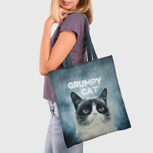 Шоппер 3D с принтом Grumpy Cat, фото на моделе #1