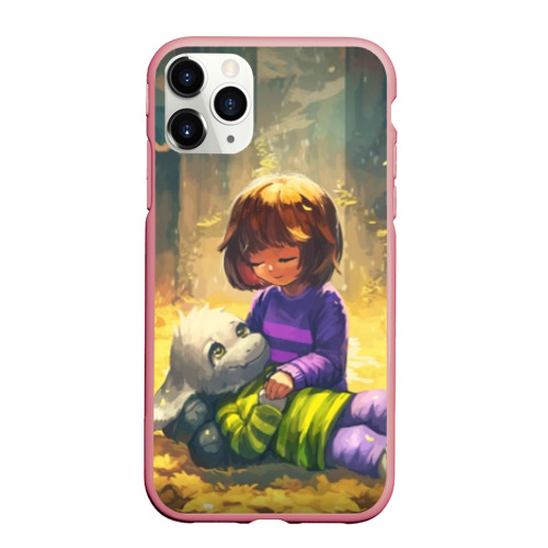 Чехол для iPhone 11 Pro Max матовый Фриск и Азриэль - Undertale, цвет баблгам