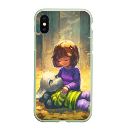 Чехол для iPhone XS Max матовый Фриск и Азриэль - Undertale