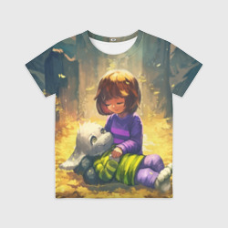 Детская футболка 3D Фриск и Азриэль - Undertale