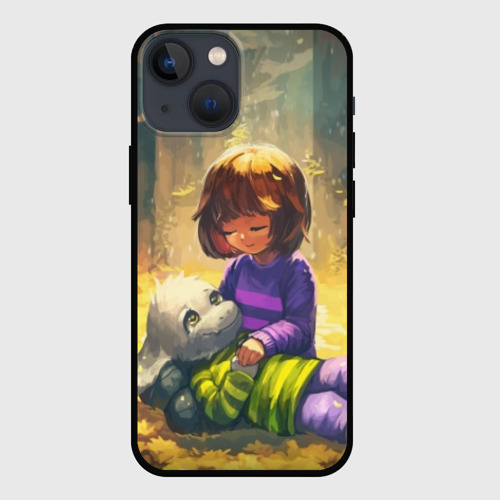 Чехол для iPhone 13 mini Фриск и Азриэль - Undertale