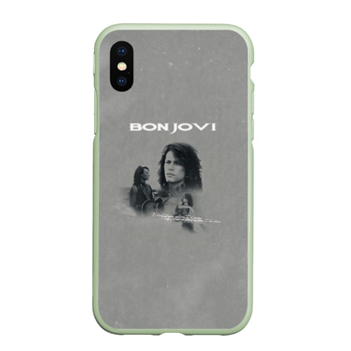 Чехол для iPhone XS Max матовый Bon Jovi, цвет салатовый