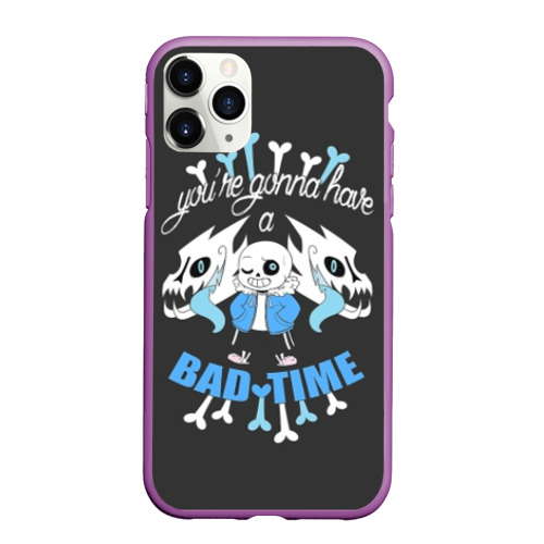 Чехол для iPhone 11 Pro Max матовый Bad time, цвет фиолетовый