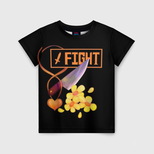 Детская футболка 3D с принтом FIGHT, вид спереди #2