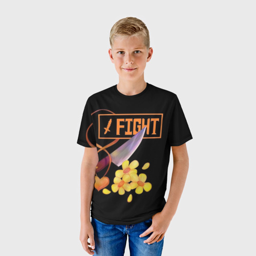 Детская футболка 3D с принтом FIGHT, фото на моделе #1