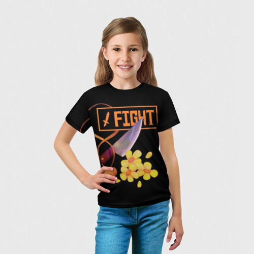 Детская футболка 3D с принтом FIGHT, вид сбоку #3