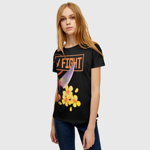Женская футболка 3D с принтом FIGHT, фото на моделе #1