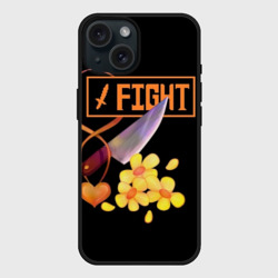 Чехол силиконовый для Apple iPhone 15 матовый Fight
