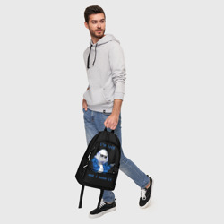 Рюкзак с принтом Undertale для любого человека, вид спереди №5. Цвет основы: белый