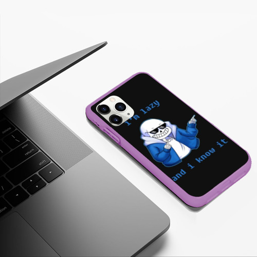 Чехол для iPhone 11 Pro Max матовый Undertale, цвет фиолетовый - фото 5