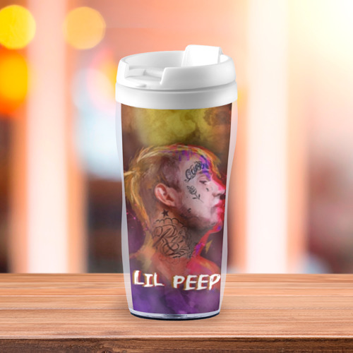 Термокружка-непроливайка Lil Peep ART, цвет белый - фото 3