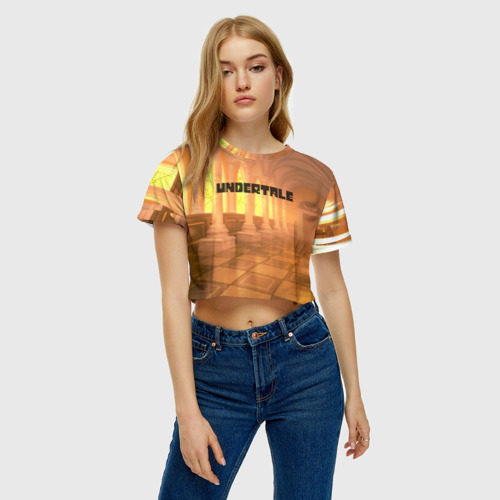 Женская футболка Crop-top 3D Undertale, цвет 3D печать - фото 4