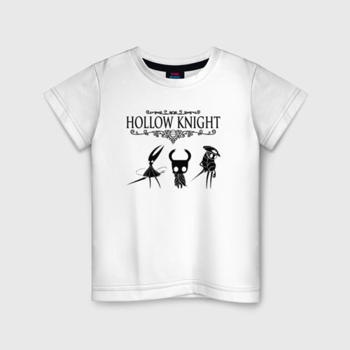 Детская футболка из хлопка с принтом Hollow knight, вид спереди №1