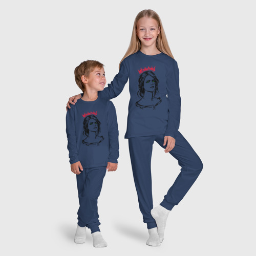 Детская пижама с лонгсливом хлопок Цири, цвет темно-синий - фото 9