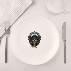 Набор: тарелка + кружка Череп индеец - фото 2