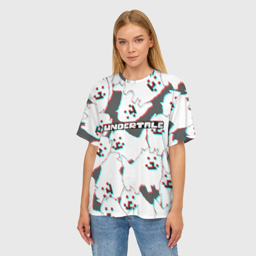 Женская футболка oversize 3D Undertale Надоедливый пёс, цвет 3D печать - фото 3