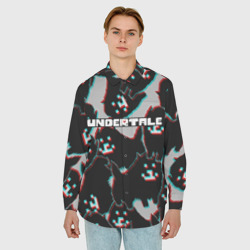 Мужская рубашка oversize 3D Undertale Надоедливый пёс - фото 2