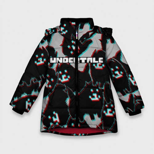 Зимняя куртка для девочек 3D Undertale Надоедливый пёс, цвет красный