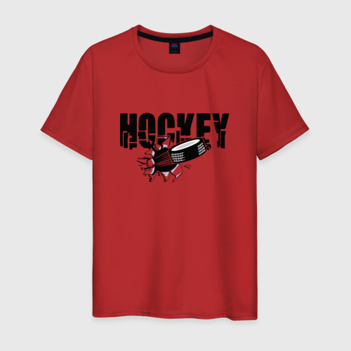 Мужская футболка хлопок Hockey, цвет красный