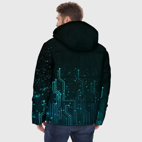 Мужская зимняя куртка 3D с принтом Detroit: Вecome Human, вид сзади #2