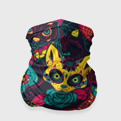 Бандана-труба 3D Мексиканский день мёртвых у кошек