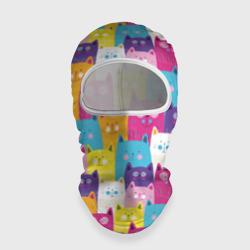 Балаклава 3D Разноцветные котики - паттерн