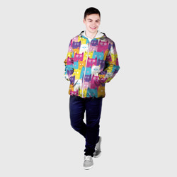 Мужская куртка 3D Разноцветные котики - фото 2