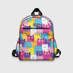 Детский рюкзак 3D Разноцветные котики