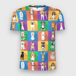 Мужская футболка 3D Slim Забавные собаки