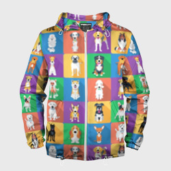 Мужская ветровка 3D Забавные собаки разных пород