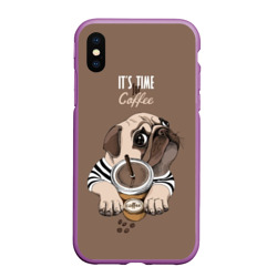 Чехол для iPhone XS Max матовый It`s time for coffee