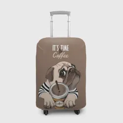 Чехол для чемодана 3D It is time for coffee