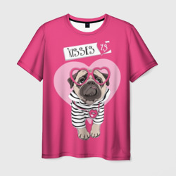 Kisses pug – Мужская футболка 3D с принтом купить со скидкой в -26%