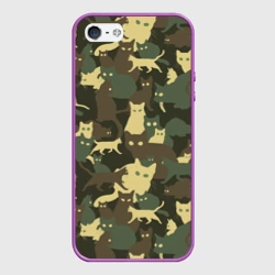 Чехол для iPhone 5/5S матовый Кошачий камуфляж