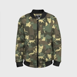 Детский бомбер 3D Кошачий камуфляж