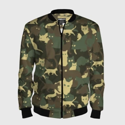 Мужской бомбер 3D Кошачий камуфляж