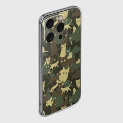 Чехол для iPhone 15 Pro Max силиконовый с защитой камеры Кошачий камуфляж - фото 2